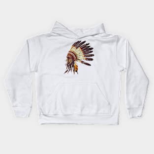 Native American Feather Headdress #2 Kids Hoodie